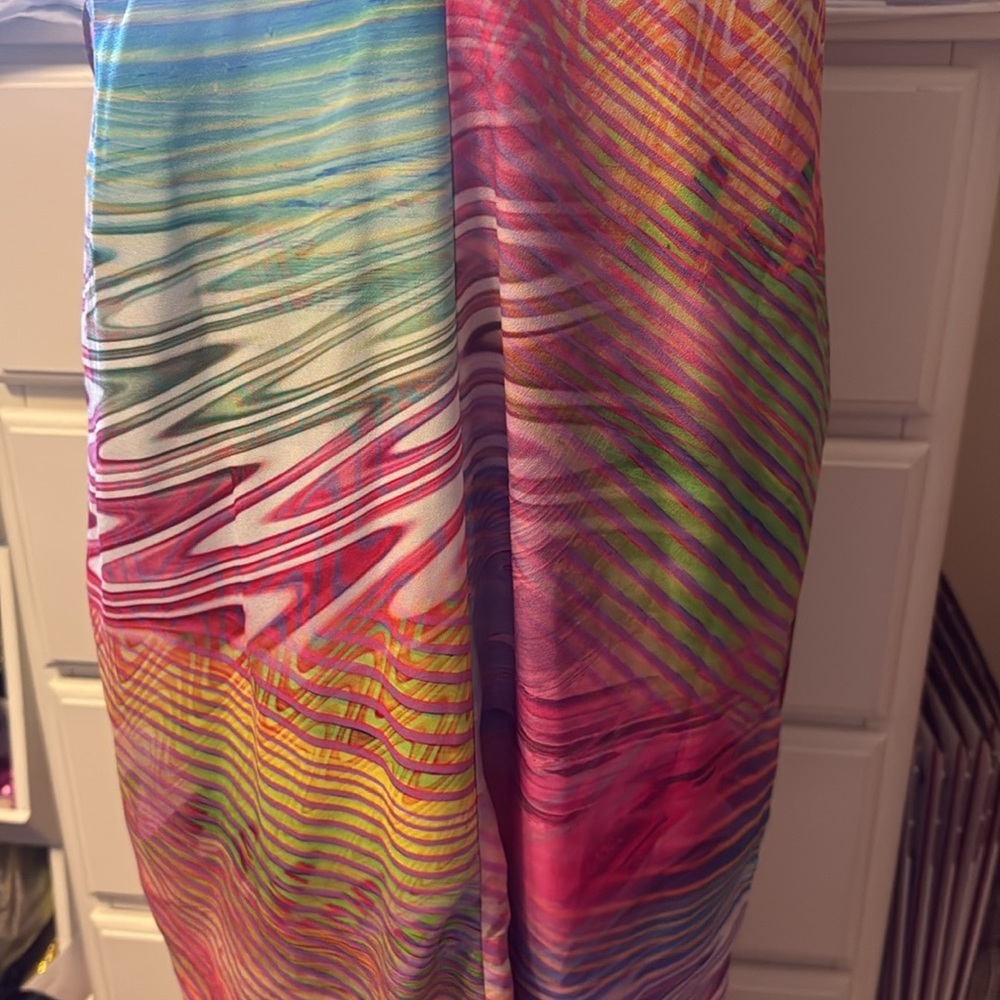 Multicolor Sleeveless Dress, crossover front - Picture 6 of 13